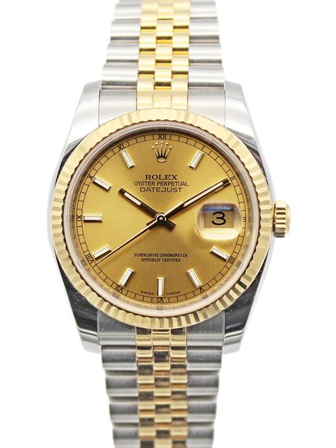 rolex two tone datejust watch 36mm